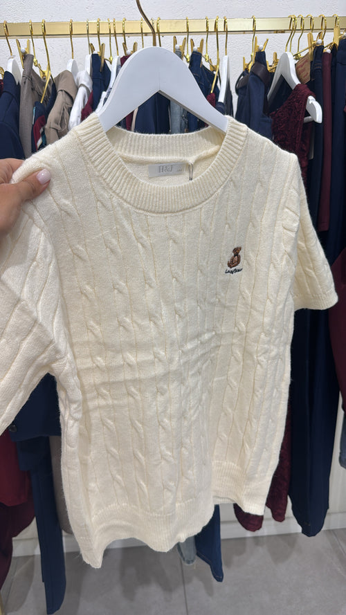 Maglia treccia con Teddy